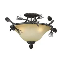 * Indoor Lighting|Cheapest Patriot Lighting® Pines Black Walnut 3-Light Semi-Flush Mount Ceiling Light