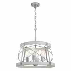 * Indoor Lighting|Coupon Patriot Lighting® Bea White Wash Faux Wood And Galvanized 4-Light Pendant