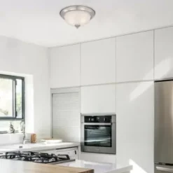 * Indoor Lighting|Coupon Patriot Lighting® Jenson Satin Nickel 2-Light Flush Mount Ceiling Light – 2 Pack