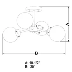 * Indoor Lighting|Coupon Patriot Lighting® Orbit Satin Nickel 4 Light Semi-Flush Mount Ceiling Light
