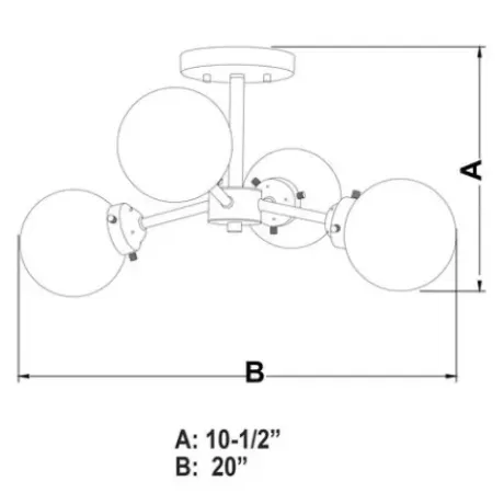 * Indoor Lighting|Coupon Patriot Lighting® Orbit Satin Nickel 4 Light Semi-Flush Mount Ceiling Light