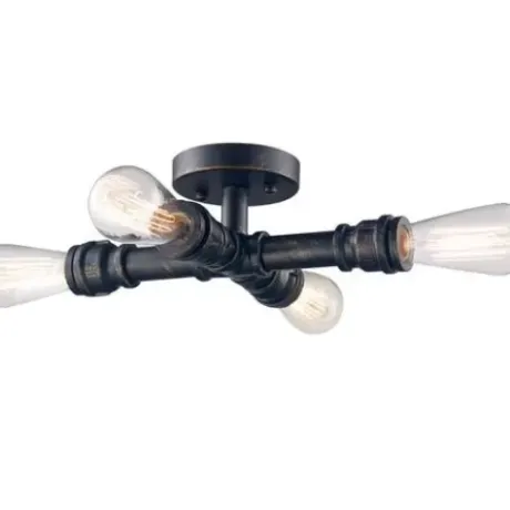 * Indoor Lighting|Coupon Patriot Lighting® Pipe Ii Washed Copper 4-Light Semi-Flush Mount Ceiling Light