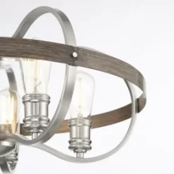 * Indoor Lighting|Coupon Patriot Lighting® Waverly Satin Nickel & Wood 5-Light Pendant