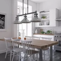 * Indoor Lighting|Deals Patriot Lighting® Ashtyn Matte Black & Charcoal Patina 3-Light Island Light