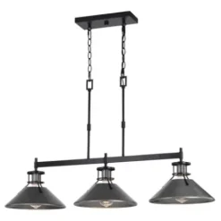 * Indoor Lighting|Deals Patriot Lighting® Ashtyn Matte Black & Charcoal Patina 3-Light Island Light
