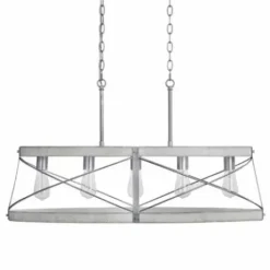 * Indoor Lighting|Deals Patriot Lighting® Bea White Wash Faux Wood And Galvanized 5-Light Island Light