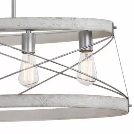 * Indoor Lighting|Deals Patriot Lighting® Bea White Wash Faux Wood And Galvanized 5-Light Island Light