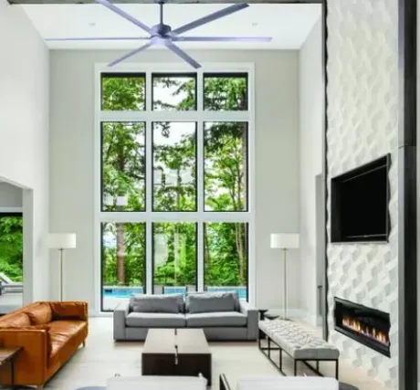 * Ceiling Fans|Deals Patriot Lighting™ Boss 96″ Painted Grey Industrial Indoor/Outdoor Ceiling Fan