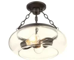 * Indoor Lighting|Deals Patriot Lighting® Harlee Matte Black 2-Light Semi-Flush Mount Ceiling Light