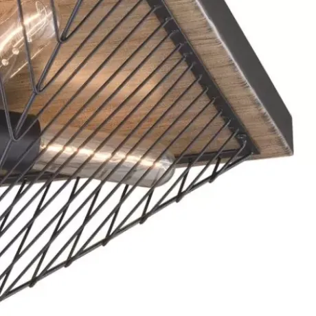 * Indoor Lighting|Deals Patriot Lighting® Rochester Black Iron & Burnished Oak 4-Light Flush Mount Ceiling Light