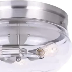 * Indoor Lighting|Deals Patriot Lighting® Talan Brushed Nickel 3-Light Flush Mount Ceiling Light