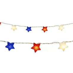 * Outdoor Lighting|Discount Patriot Lighting® 8′ 8″ Red White And Blue Stars Led String Light