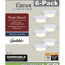 * Indoor Lighting|Discount Patriot Lighting® Gabbie White Integrated Led Flush Mount Ceiling Light – 6 Pack