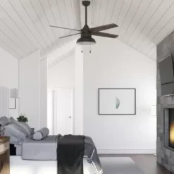 * Ceiling Fans|Discount Patriot Lighting® Amanda 48″ Matte Black Indoor Led Ceiling Fan