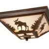 * Indoor Lighting|Discount Patriot Lighting® Yellowstone Burnished Bronze 3-Light Flush Mount Ceiling Light