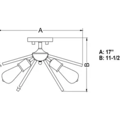 * Indoor Lighting|Discount Patriot Lighting® Estelle Matte Black 3 Light Semi-Flush Mount Ceiling Light