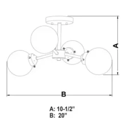 * Indoor Lighting|Discount Patriot Lighting® Orbit Oil Rubbed Bronze 4 Light Semi-Flush Mount Ceiling Light