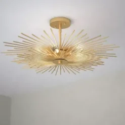 * Indoor Lighting|Discount Patriot Lighting® Nikko Gold Semi-Flush Mount Ceiling Light