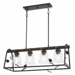 * Indoor Lighting|Discount Patriot Lighting® Spruce Black Walnut 4-Light Island Light