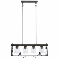 * Indoor Lighting|Discount Patriot Lighting® Spruce Black Walnut 4-Light Island Light
