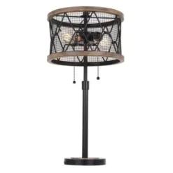 * Indoor Lighting|Discount Patriot Lighting® Elegant Home Bodhi Black & Replica Wood Table Lamp