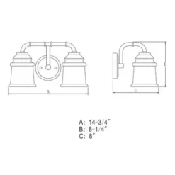 * Indoor Lighting|Discount Patriot Lighting® Toledo Natural Brass 2 Light Vanity Light