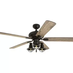 * Ceiling Fans|Flash Sale Patriot Lighting™ Crown Point 52″ Matte Black Industrial Indoor Led Ceiling Fan