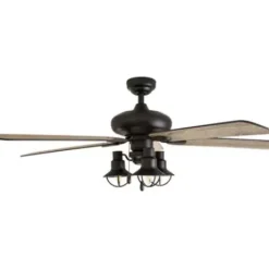* Ceiling Fans|Flash Sale Patriot Lighting™ Crown Point 52″ Matte Black Industrial Indoor Led Ceiling Fan
