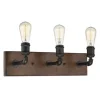 * Indoor Lighting|Flash Sale Patriot Lighting® Elegant Home Steele Replica Wood With Antique Black 3-Light Vanity Light