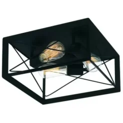 * Indoor Lighting|Flash Sale Patriot Lighting® Carah Matte Black 3-Light Flush Mount Ceiling Light