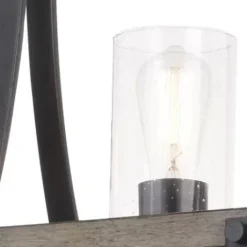 * Indoor Lighting|Flash Sale Patriot Lighting® Elegant Home Brooklyn Natural Iron & Distressed Faux Wood 3 Light Island Light