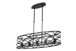 * Indoor Lighting|Flash Sale Patriot Lighting® Phinny Matte Black 5 Light Island Light
