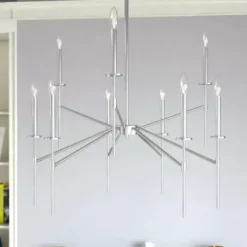* Indoor Lighting|Flash Sale Patriot Lighting® Kedzie Polished Nickel 9 Light Chandelier