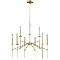 * Indoor Lighting|Flash Sale Patriot Lighting® Kedzie Natural Brass 9 Light Chandelier