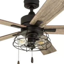 * Ceiling Fans|Hot Sale Patriot Lighting™ Miller Station 52″ Matte Black Industrial Indoor Led Ceiling Fan