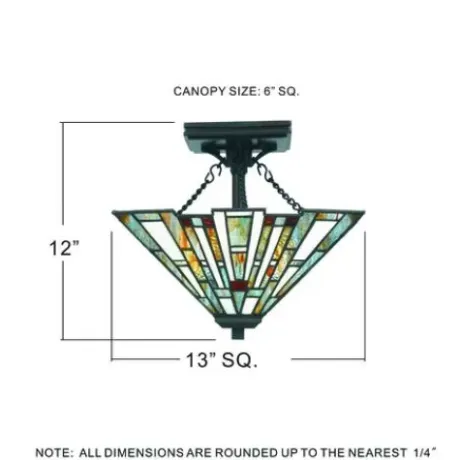 * Indoor Lighting|Hot Sale Patriot Lighting Elegant Home Patriot Lighting® Elegant Home Trysta Bronze 2-Light Semi-Flush Mount Ceiling Light