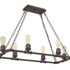 * Indoor Lighting|Hot Sale Patriot Lighting® Elegant Home Pipper Matte Black 6 Light Island Light