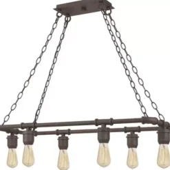 * Indoor Lighting|Hot Sale Patriot Lighting® Elegant Home Pipper Matte Black 6 Light Island Light