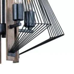 * Indoor Lighting|Hot Sale Patriot Lighting® Rochester 4-Light Black Iron & Brunished Oak Chandelier