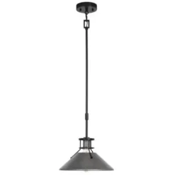 * Indoor Lighting|New Patriot Lighting® Ashtyn Matte Black & Charcoal Patina 1-Light Mini Pendant