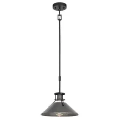* Indoor Lighting|New Patriot Lighting® Ashtyn Matte Black & Charcoal Patina 1-Light Mini Pendant
