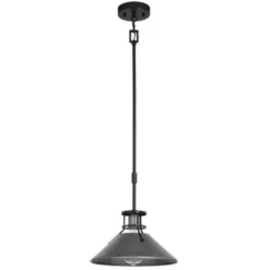 * Indoor Lighting|New Patriot Lighting® Ashtyn Matte Black & Charcoal Patina 1-Light Mini Pendant