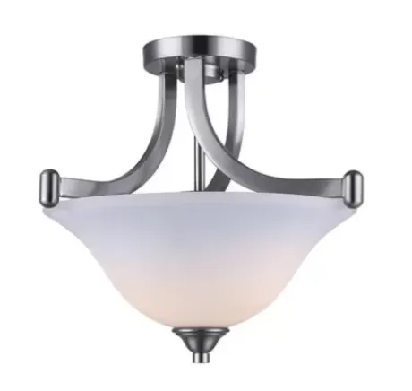 * Indoor Lighting|New Patriot Lighting® Dee Brushed Nickel 2-Light Semi-Flush Mount Ceiling Light