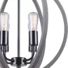 * Indoor Lighting|New Patriot Lighting® Elegant Home Hendy Black Stainless Steel & Faux Wood 4-Light Pendant