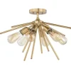 * Indoor Lighting|New Patriot Lighting® Estelle Nautral Brass 6 Light Semi-Flush Mount Ceiling Light