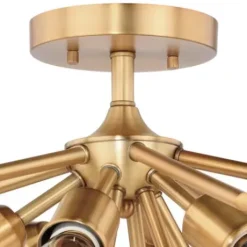 * Indoor Lighting|New Patriot Lighting® Estelle Nautral Brass 6 Light Semi-Flush Mount Ceiling Light