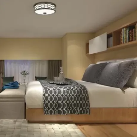 * Indoor Lighting|New Patriot Lighting® Haven Bronze Integrated Led Flush Mount Ceiling Light