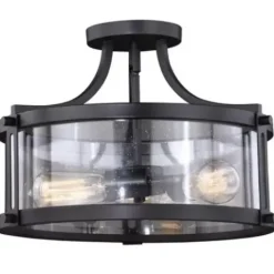 * Indoor Lighting|New Patriot Lighting® Holbrook Noble Bronze Semi-Flush Mount Ceiling Light