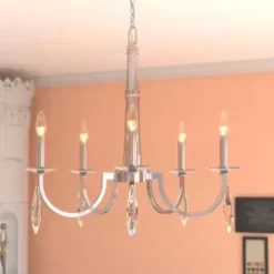 * Indoor Lighting|New Patriot Lighting® Hoyne Polished Nickel 5 Light Chandelier