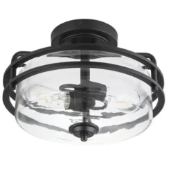 * Indoor Lighting|New Patriot Lighting® Joska Matte Black 2-Light Semi-Flush Mount Ceiling Light